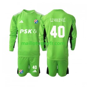 Maillot de Foot Dinamo Zagreb Livakovic 40 Gardien Domicile 2023-24 Manches Longues - Enfant